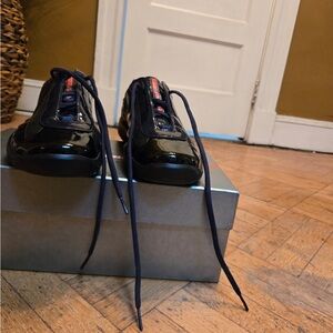 Prada Black Patent Leather Sneakers